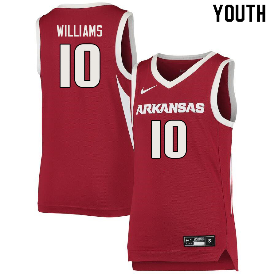 Youth #10 Jaylin Williams Arkansas Razorbacks College Basketball Jerseys Sale-Cardinal - Click Image to Close